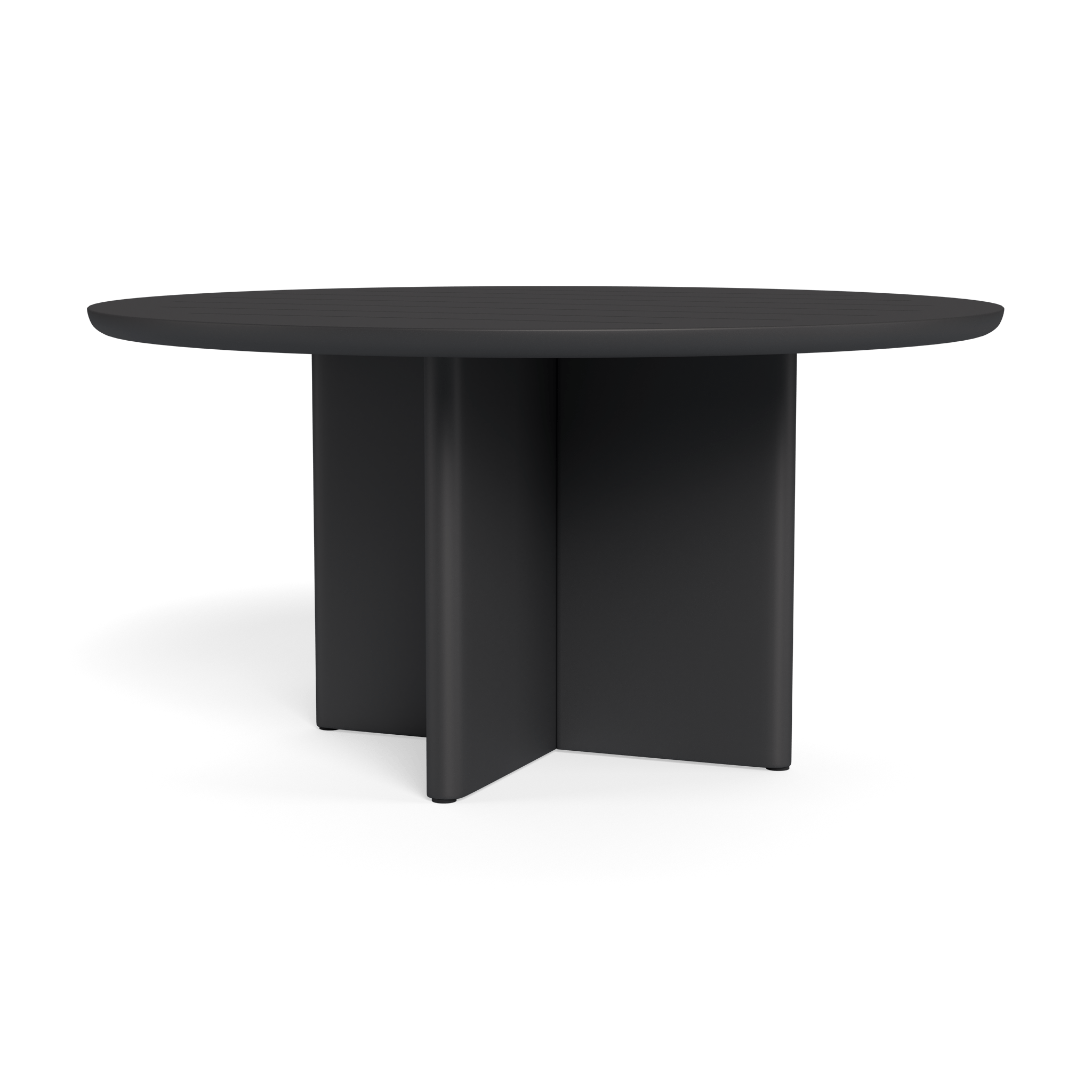 Victoria Aluminum Slatted Round Dining Table 60