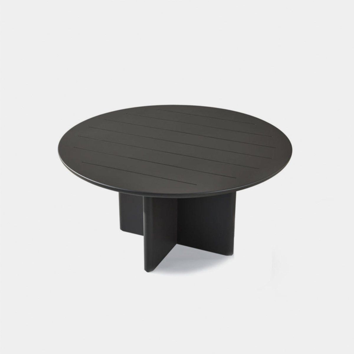 Victoria Aluminum Slatted Round Dining Table 60