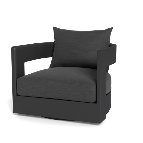 Victoria Swivel Lounge Chair | Aluminum Asteroid, Panama Grafito,