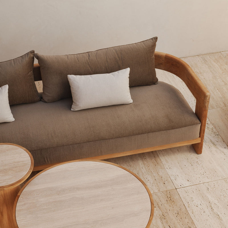 Victoria Teak 3 Seat Sofa | Teak Natural, Copacabana Sand,