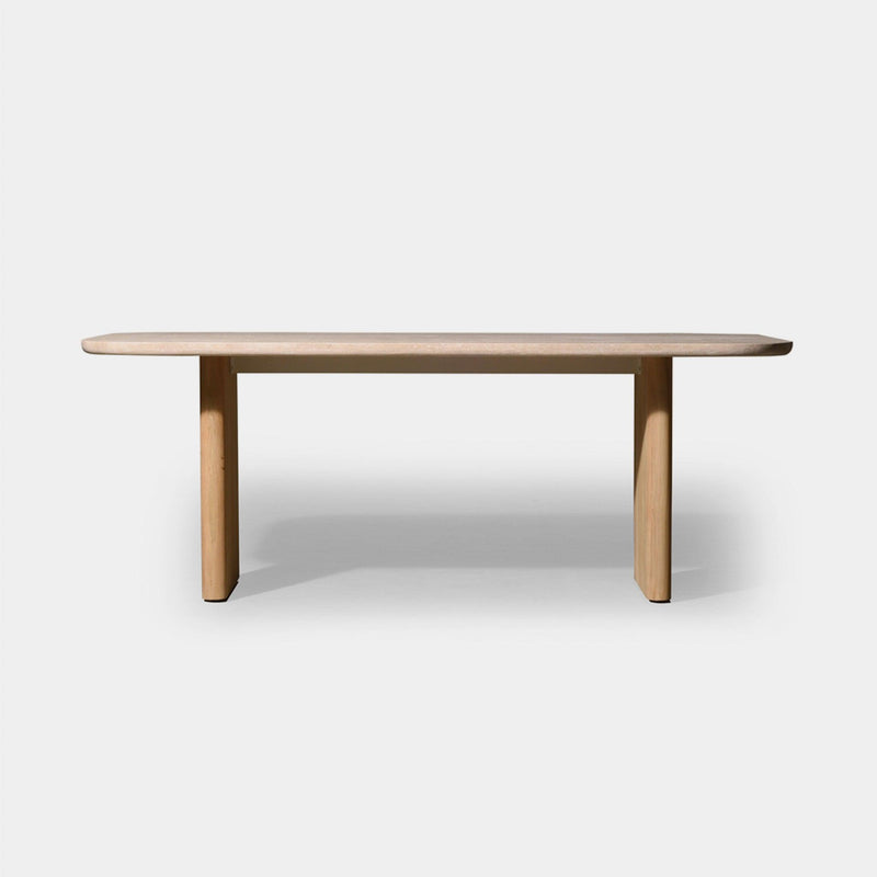 Victoria Teak Dining Table 2000 | Teak Natural, Travertine Cream,