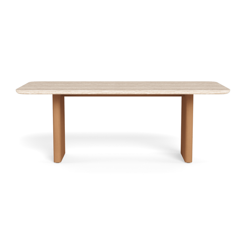 Victoria Teak Dining Table 2000 | Teak Natural, Travertine Cream,