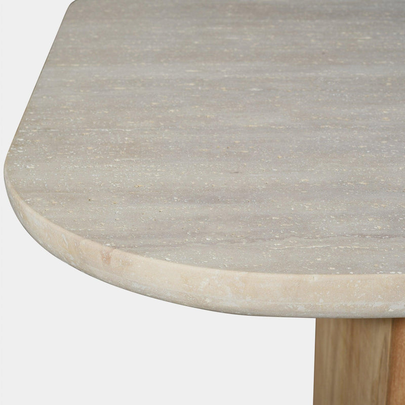 Victoria Teak Dining Table 2000 | Teak Natural, Travertine Cream,