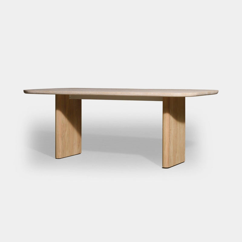 Victoria Teak Dining Table 2000 | Teak Natural, Travertine Cream,