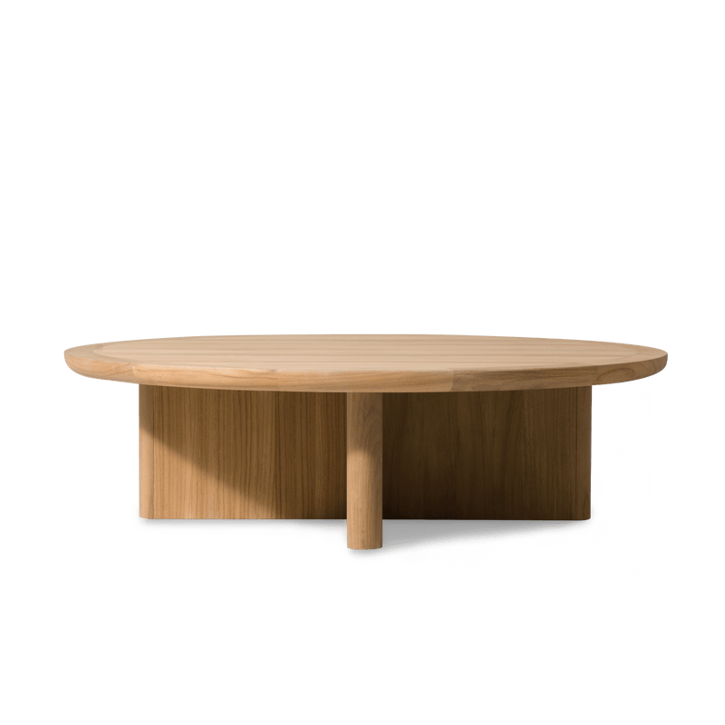 Victoria Teak Round Slatted Coffee Table | Teak Natural, ,