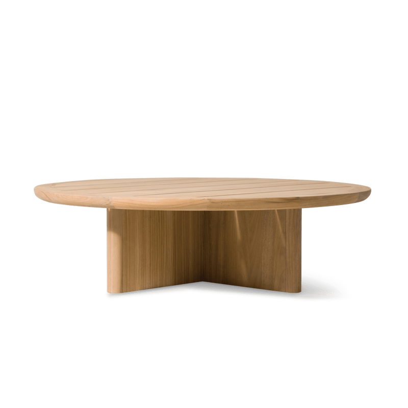 Victoria Teak Round Slatted Coffee Table | Teak Natural, ,