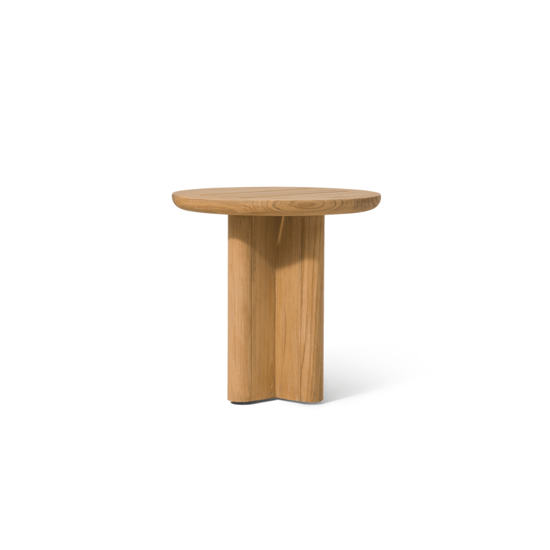 Victoria Teak Round Slatted Side Table | Teak Natural, ,