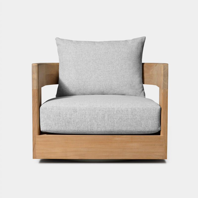 Victoria Teak Swivel Lounge Chair | Teak Natural, Copacabana Sand,